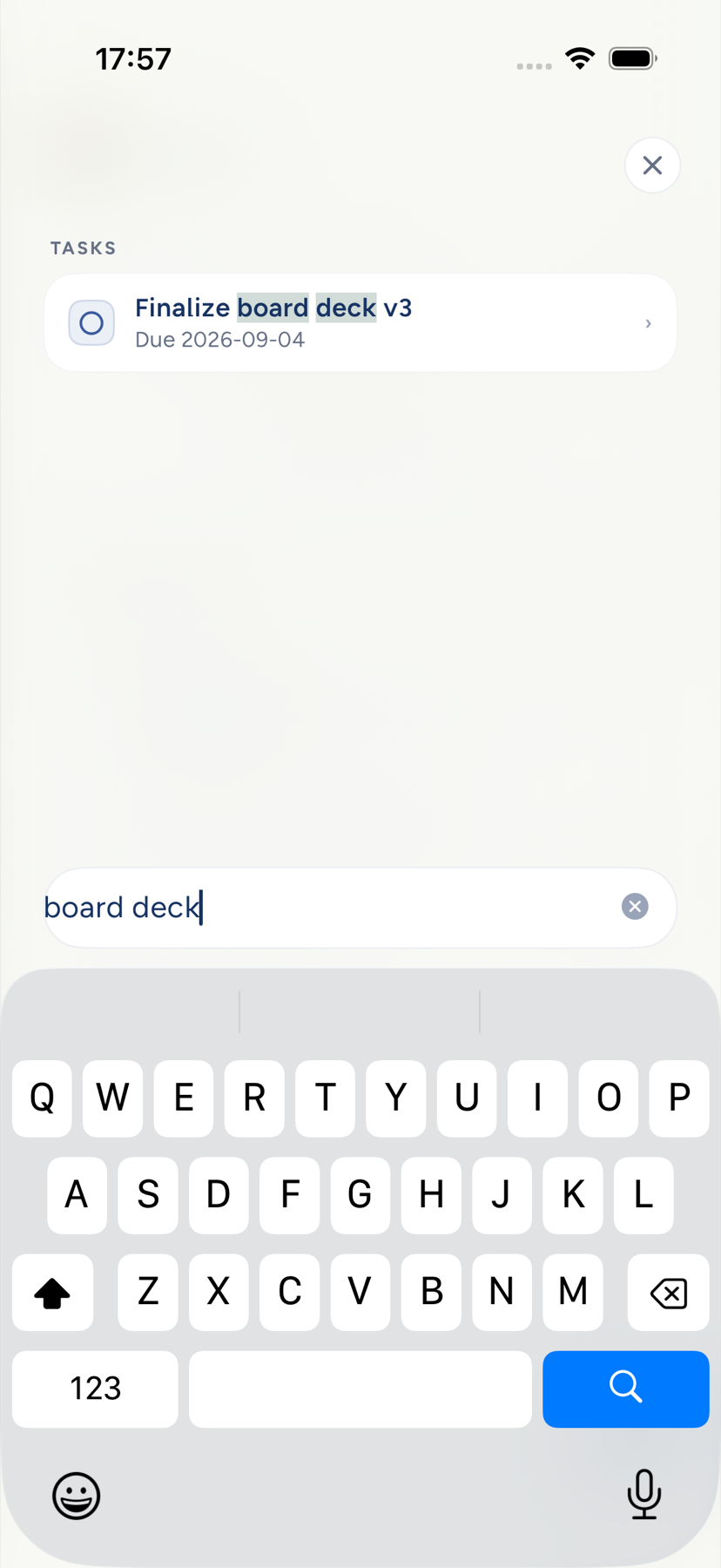 Search notes and tasks on iPhone