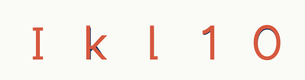 The letters I, k, l, 1, and 0 in Kept Sans v2 overlaid on Figtree, showing the new serifs on I, the tail on l, and the taller lowercase.